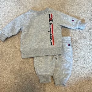 Champion brand matching sweat suit.